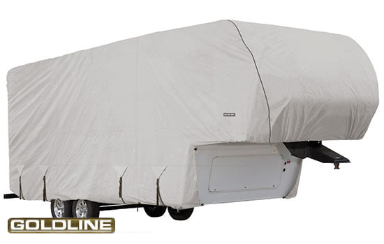 Goldline Fifth Wheel Trailer Covers by Eevelle | Fits 36 - 38 Feet | Gray