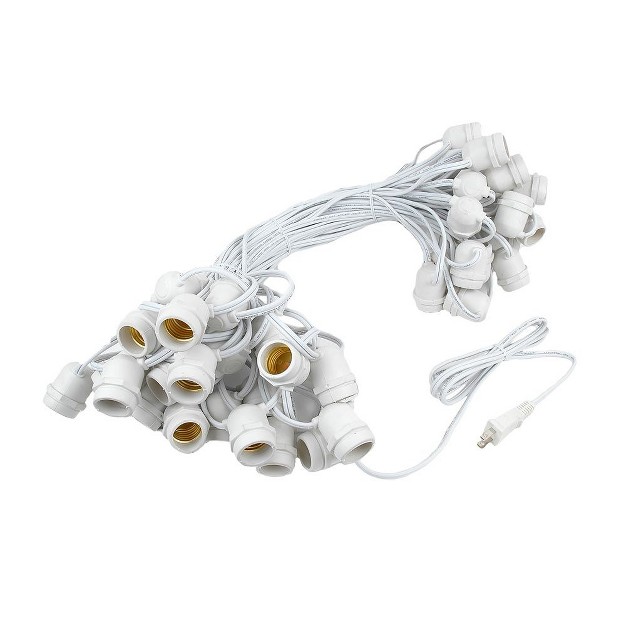 Novelty Lights Edison Outdoor String Lights With 50 In line Sockets White Wire 100 Feet