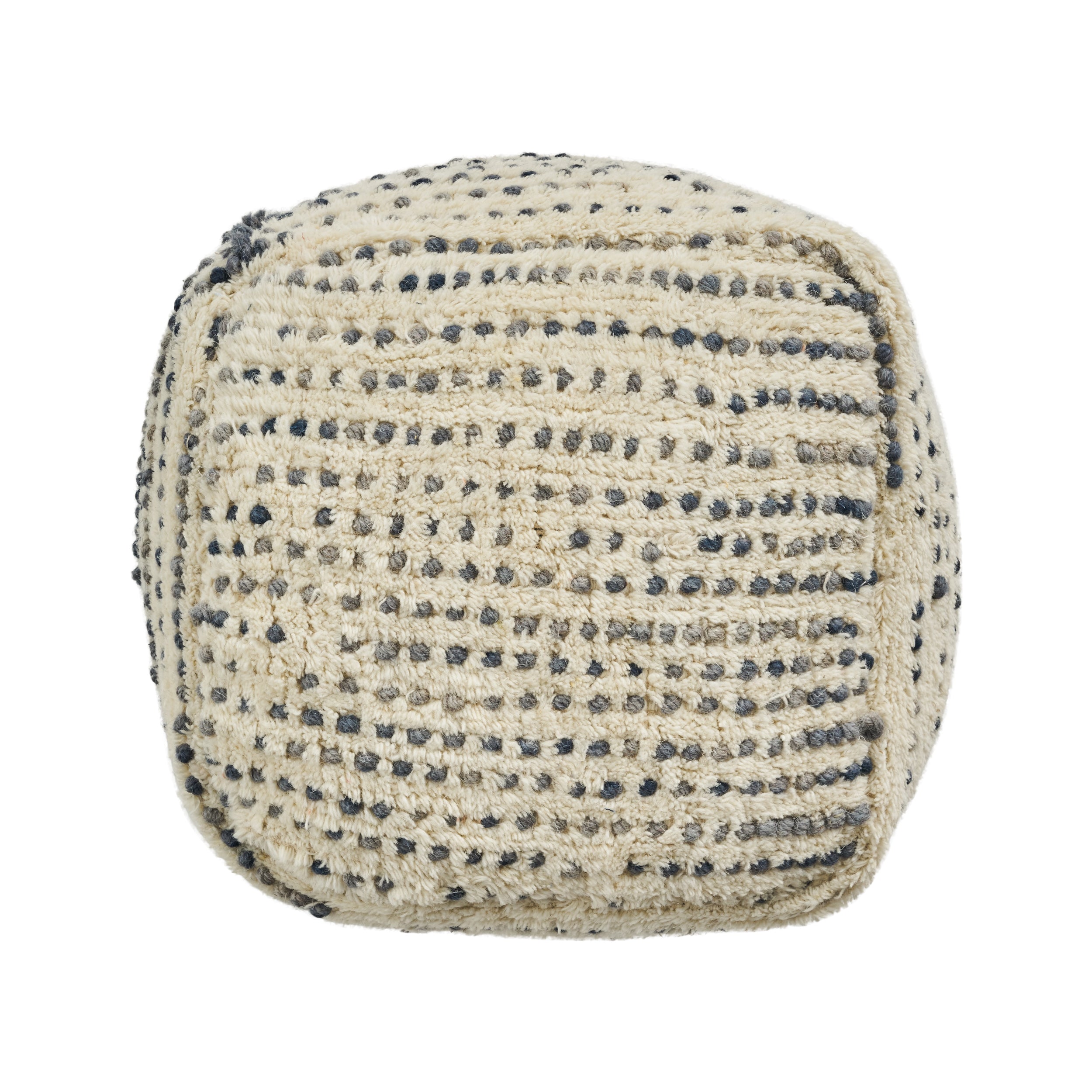 Ewelina Boho Wool and Cotton Ottoman Pouf