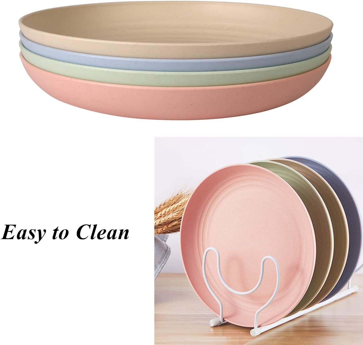 Wheat Straw Plate Lightweight Unbreakable Dinner Plate Set