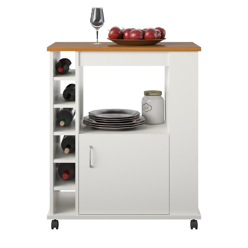 Pemberly Row Traditional Kitchen Cart in White