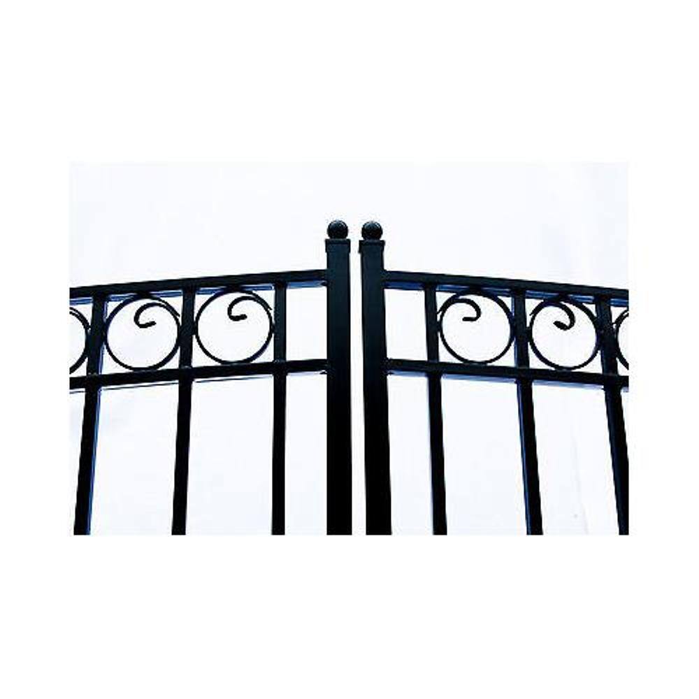 ALEKO Paris Style 18 ft. x 6 ft. Black Steel Dual Driveway Fence Gate DG18PARD-HD