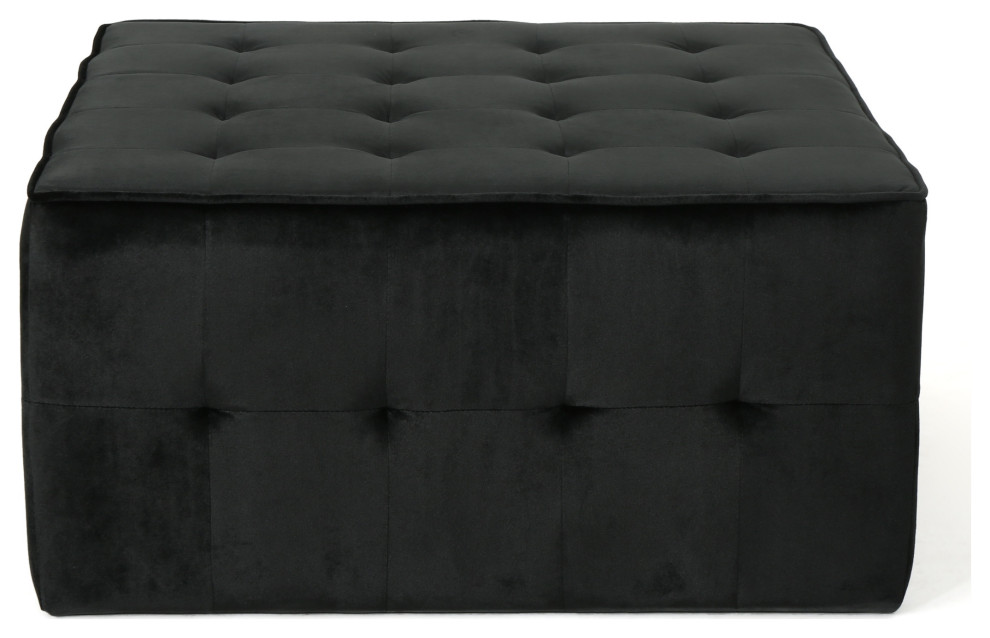 GDF Studio Justin Glam Tufted Velvet Ottoman   Transitional   Footstools And Ottomans   by GDFStudio  Houzz