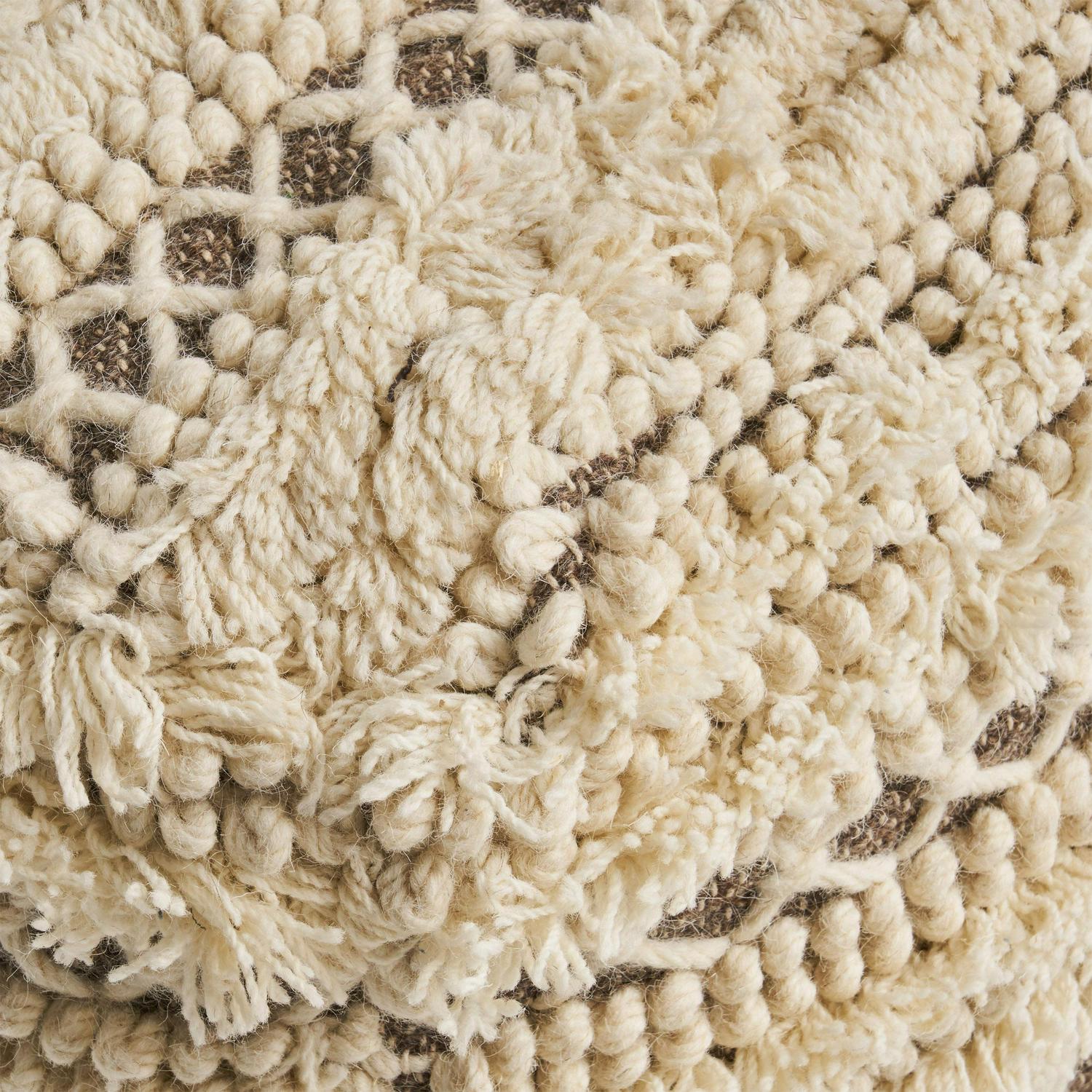 Noble House Cube Tribal Tufted Wool Pouf