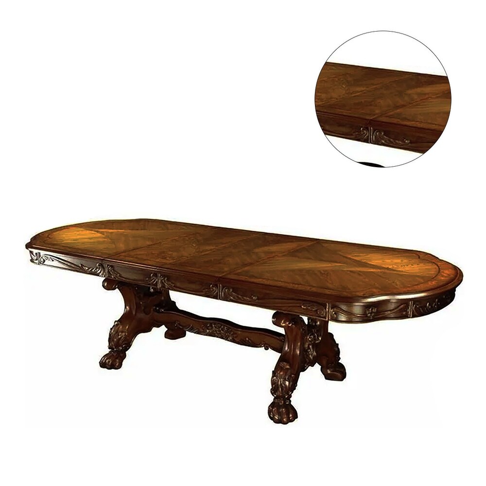 Wooden Dining Table in Antique Oak Finish   Antique Oak