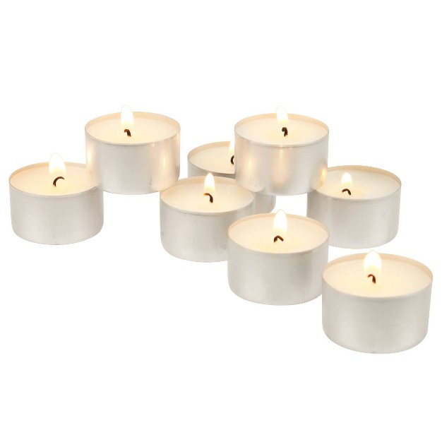 8hr Long Burning Tea Light Unscented Candles White Stonebriar Collection