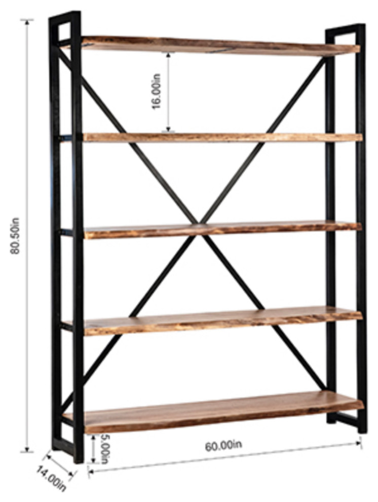 Live Edge Wood  ampIron Shelf   Industrial   Bookcases   by Design Mix Furniture  Houzz