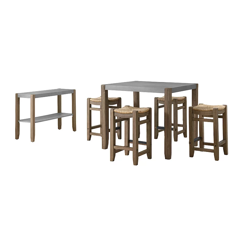 Alaterre Furniture Newport Counter Height Dining Table 6-piece Set