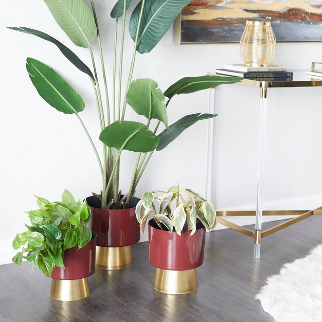 Olivia amp May 3pc Modern Metal Planter Pots