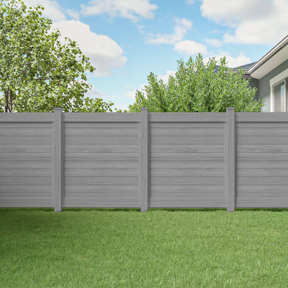 Barrette Outdoor Living Horizontal Fence 6 ft. x 6 ft. Driftwood Vinyl Privacy Fence Panel Kit 73045601