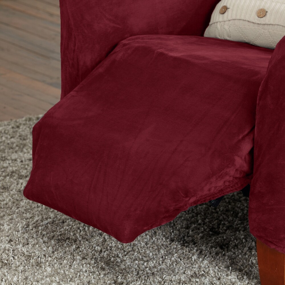 Premium Stretch Velvet Plush Recliner Slipcover.