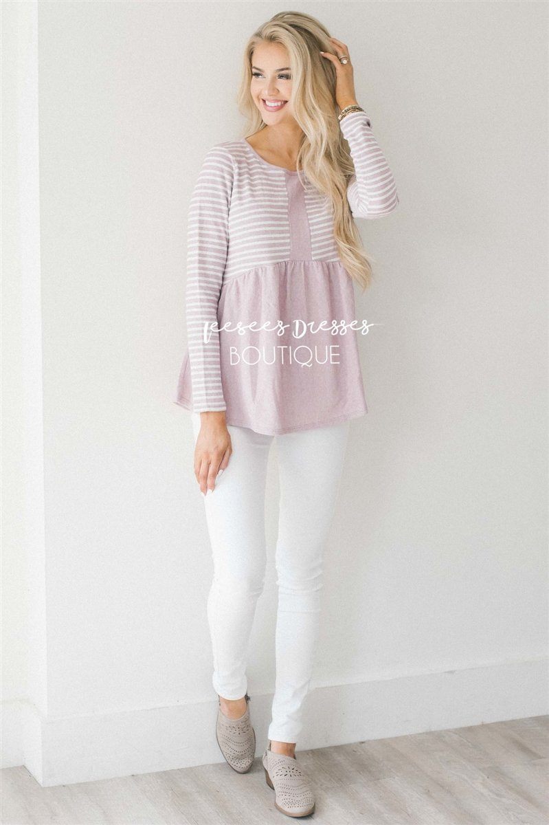 Heather Textured Baby Doll Top