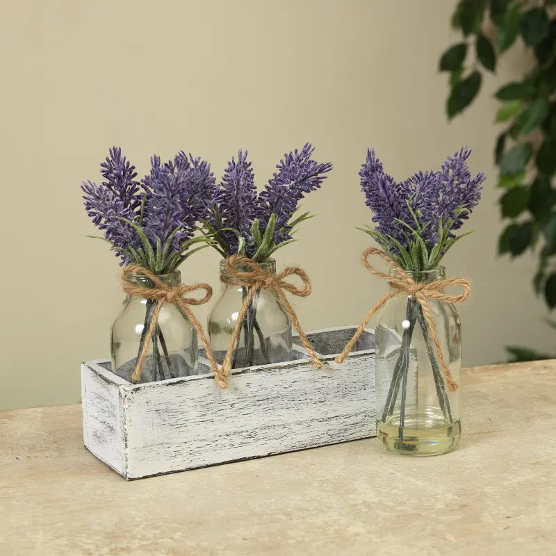 Lavender in Glass Vase With Holder