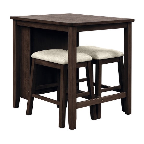 3 Piece Square Dining Table with Padded Stools