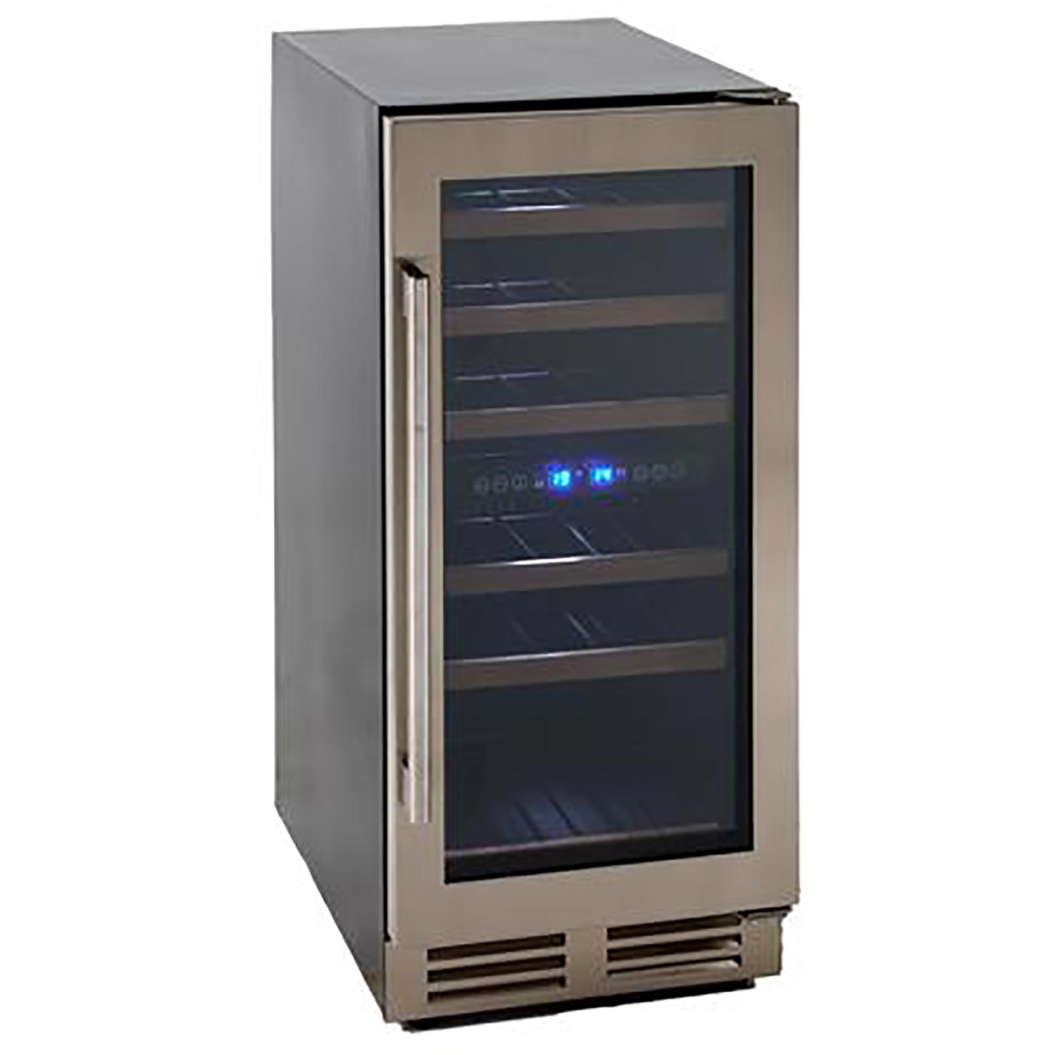 Avanti Designer 28 bottle Black/Silver Stainless Steel Wine Cooler 750 W