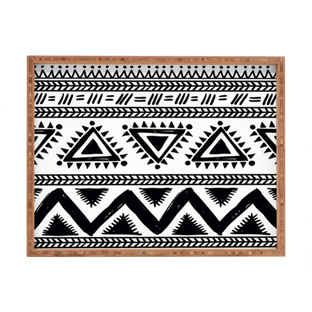 Marta Barragan Camarasa Boho Geometric Rectangular Bamboo Tray Deny Designs