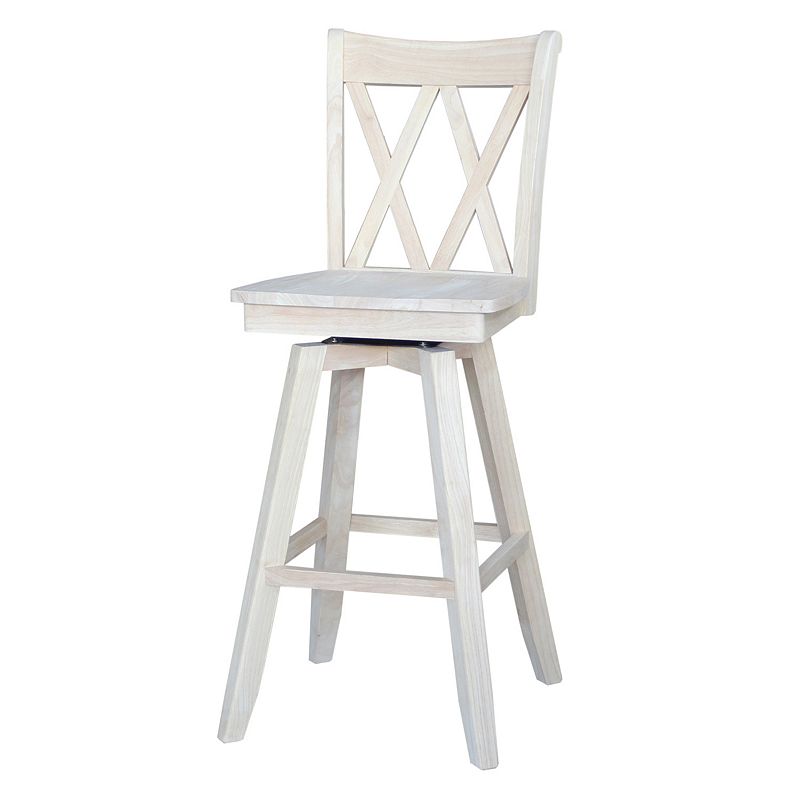 Double ''X'' Back Swivel Bar Stool