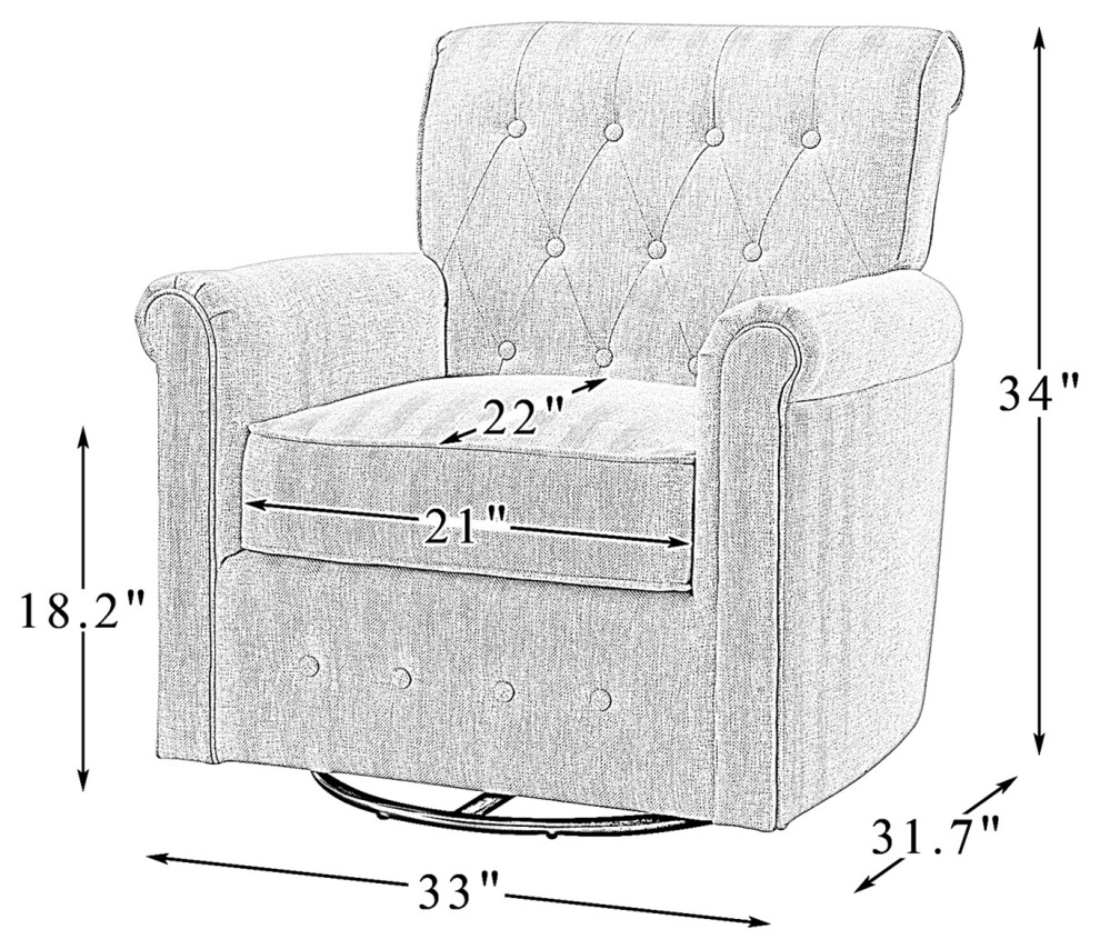 Swivel Armchair With Metal Base  Set of 2   Transitional   Armchairs And Accent Chairs   by Karat Home  Houzz