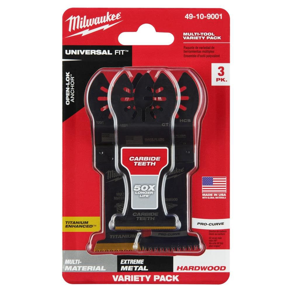 Milwaukee OPEN-LOK 3PC WOOD CUTTING MULTI-TOOL BLADE VARIETY PACK 49-10-9004 from Milwaukee