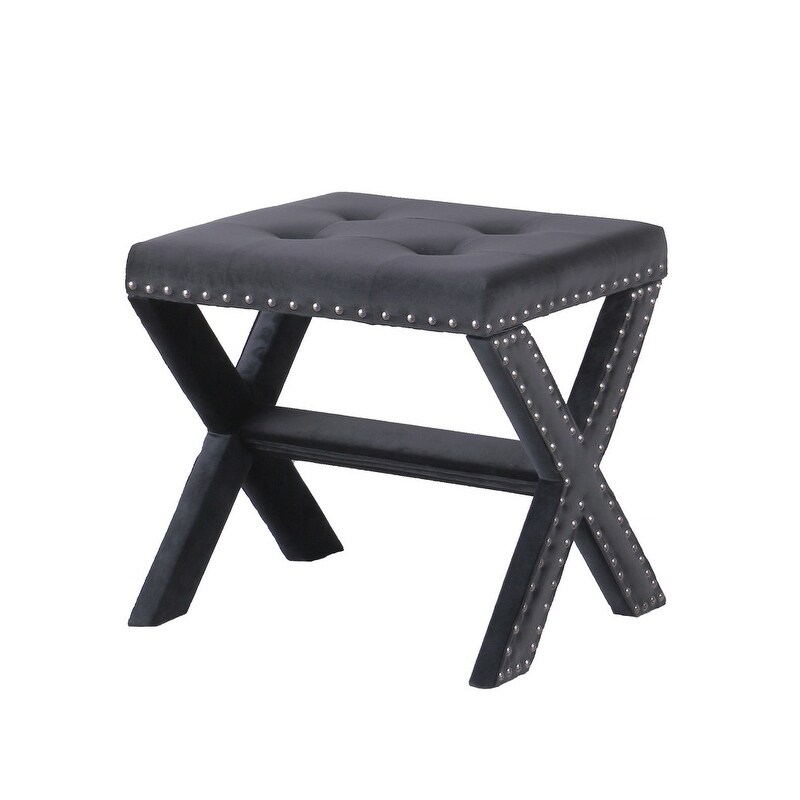 Best Master Furniture Velvet Tufted Small Accent Bench