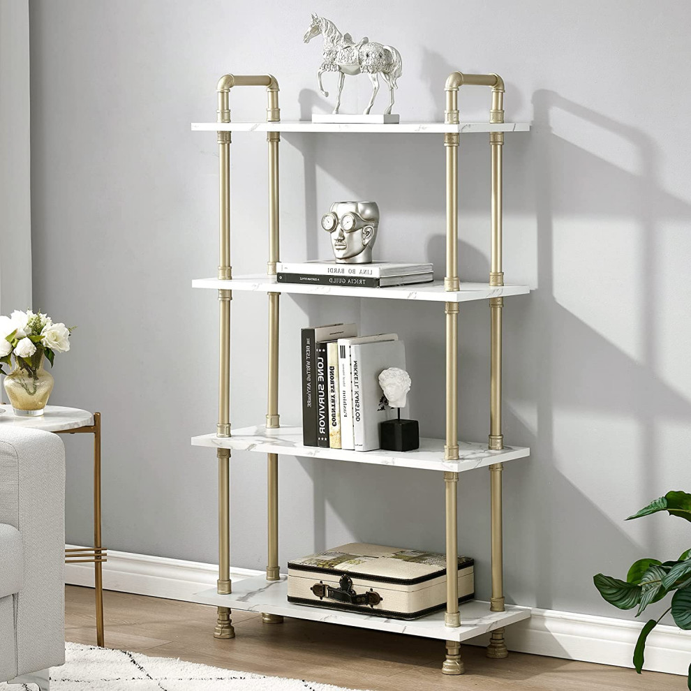 4 Tier Bookshelf Shelving Unit for Living Room   Contemporary   Bookcases   by Imtinanz  LLC  Houzz