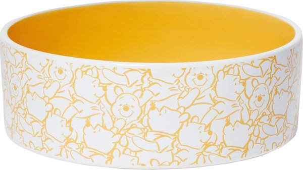 Disney Winnie the Pooh Non-Skid Ceramic Dog and Cat Bowl， Yellow