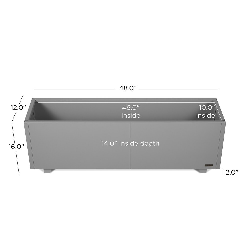 Pacifica Long Planter in Gray   48\