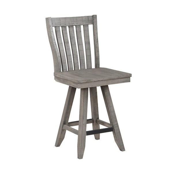 Somette Keystone Grey with a Brown Undertone Counter Height Swivel Barstool