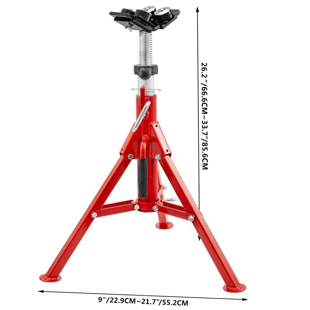 VEVOR Pipe Jack Stand 1500 lbs. Welding Pipe Stand with 4-Ball Transfer V-Head and Folding Legs Adjustable Height for Welding JJ1107B4YTGJVX001V0