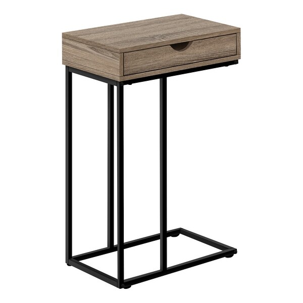 Accent Table， C-shaped， End， Side， Snack， Storage Drawer， Living Room， Bedroom， Metal， Laminate， Contemporary