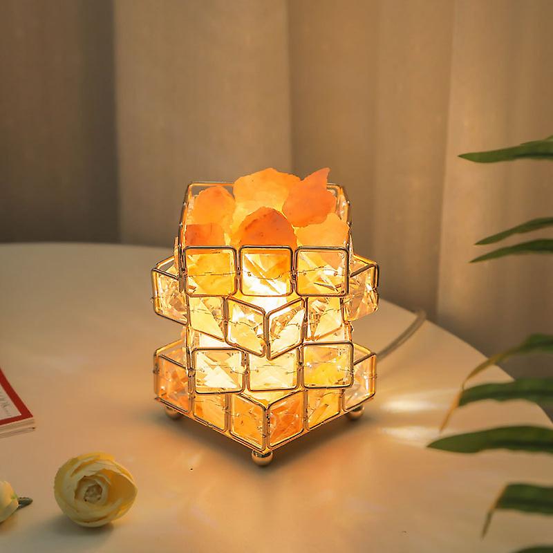 Cube Four Layer Crystal Table Lamp Creative Decoration Night Light For Bedroom Bar Atmosphere Led Light Usb Charge