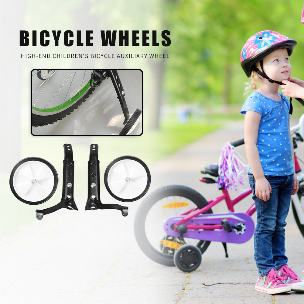 Aktudy Kids Bicycle Auxiliary Safety Wheel Stabilisers for 16-24 inch Bike (Black)