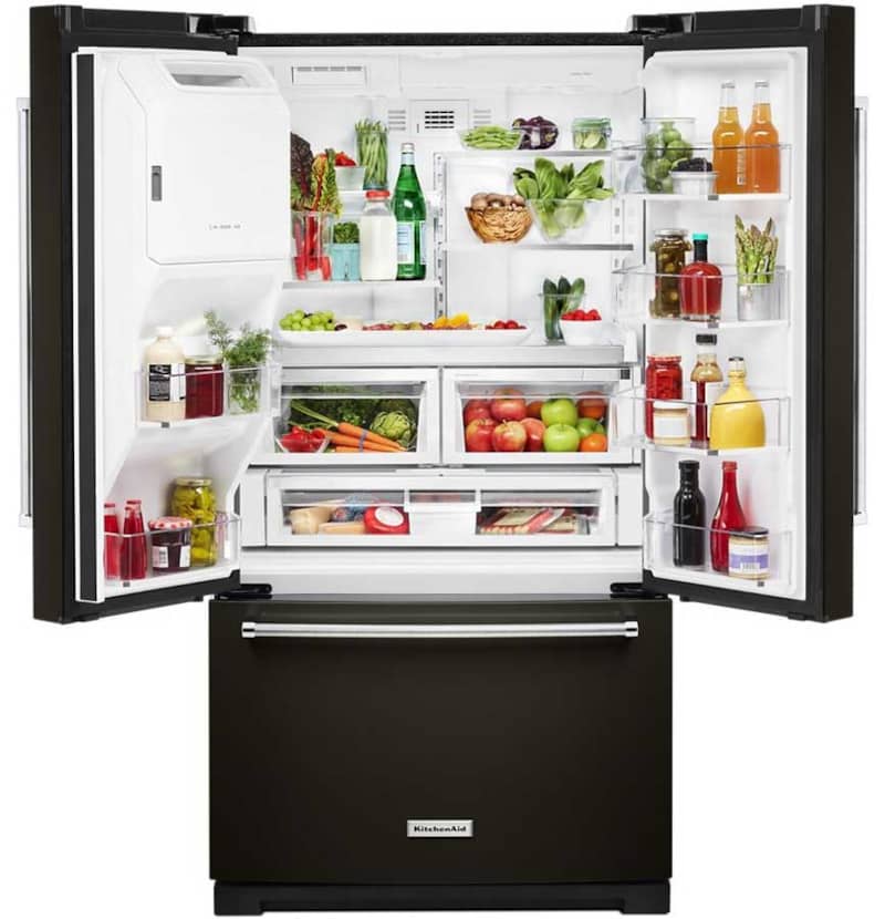 KitchenAid 36 PrintShield Black Stainless Steel French Door Refrigerator With Exterior Ice And Water