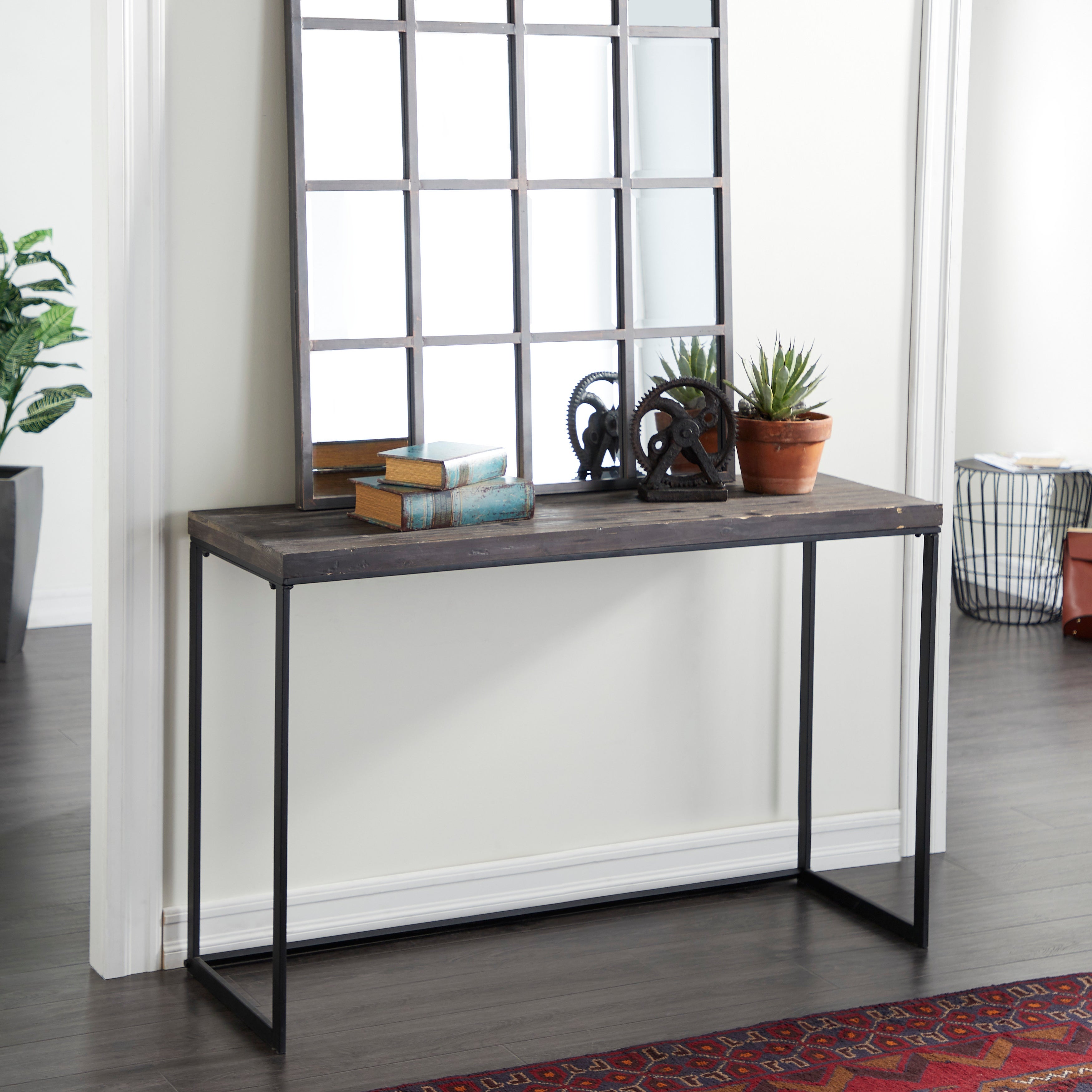 Black Pine Contemporary Console Table 33 x 52 x 18