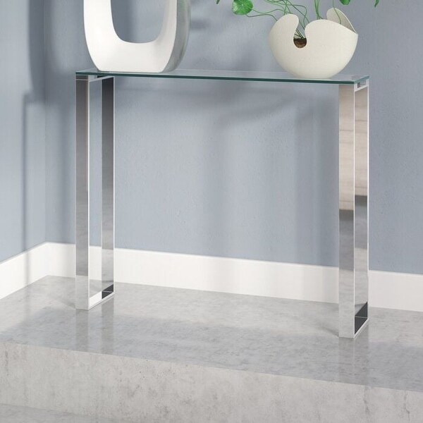 Alexi Narrow Glass Console Table