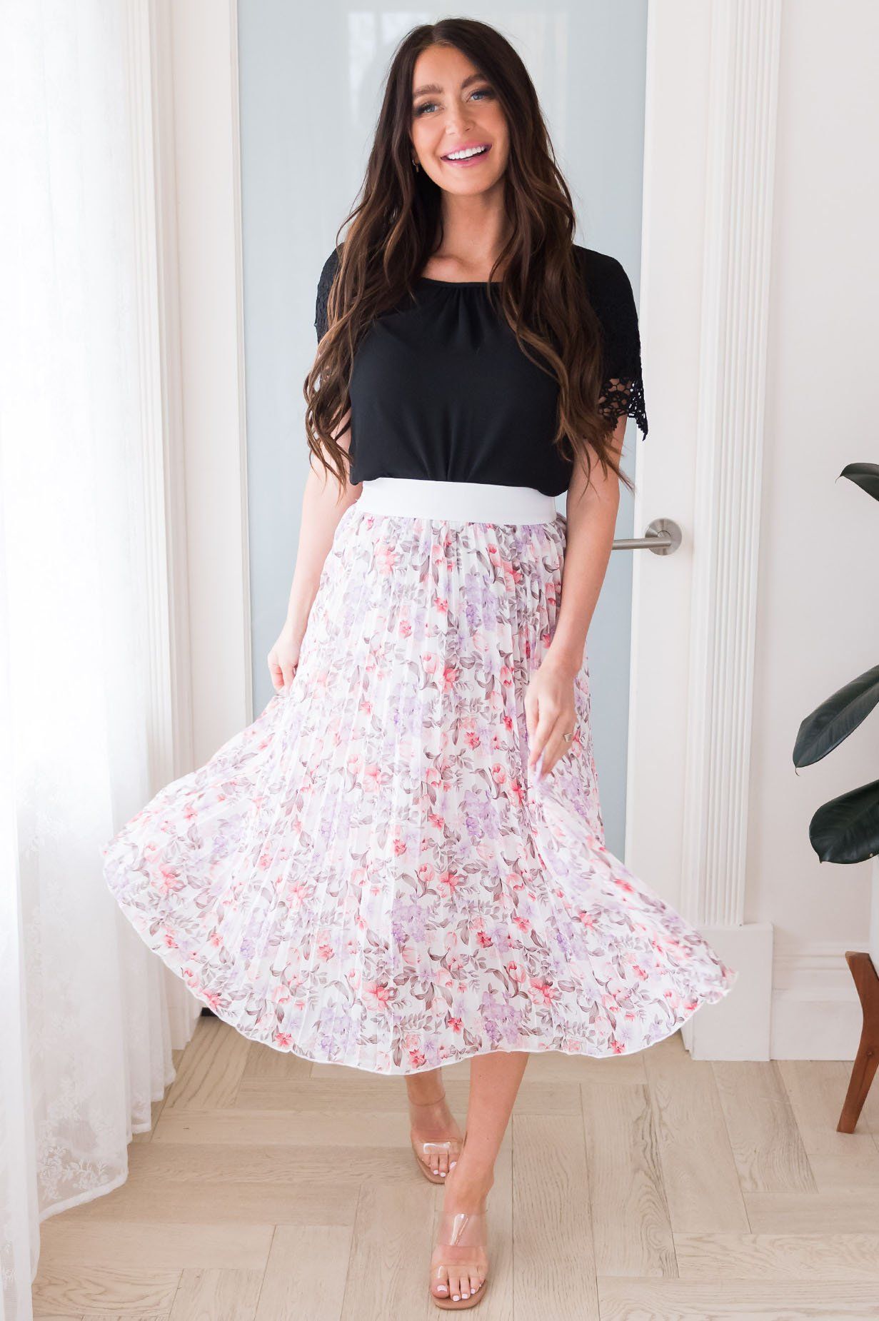 Floral Dreams Modest Pleat Skirt