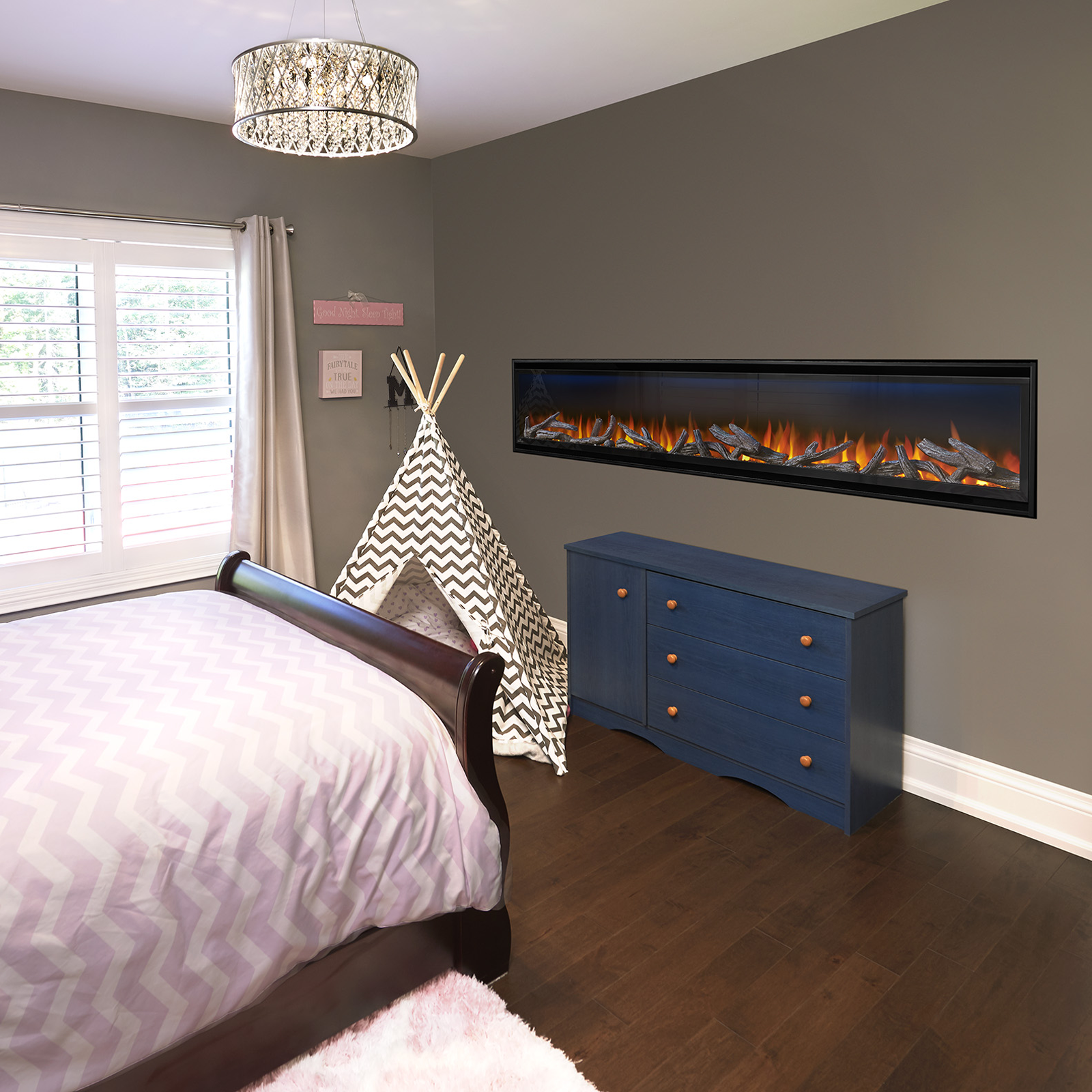 Napoleon AlluraVision 74 inch Deep Wall Mounted Electric Fireplace - NEFL74CHD-1