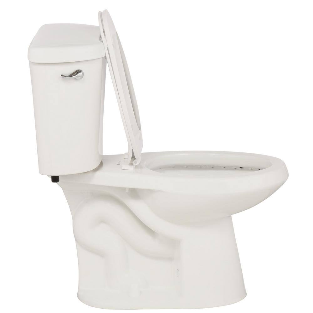 Glacier Bay 2-Piece 1.28 GPF High Efficiency Single Flush Elongated Toilet in White Seat Included (9-Pack) N2428E