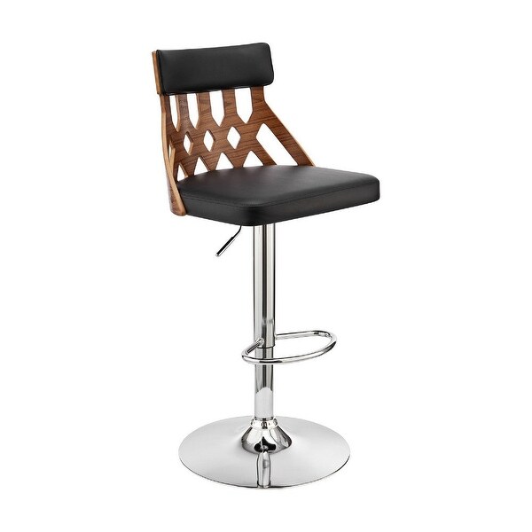 Swivel Barstool with Cut Out Back and Pedestal Base - 20 L X 19 W X 45 H Inches