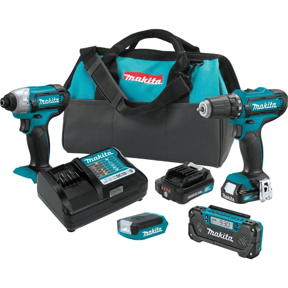 Makita 12V Max CXT Lithium-Ion Cordless 4-Pc. Combo Kit (2.0Ah) CT409R from Makita