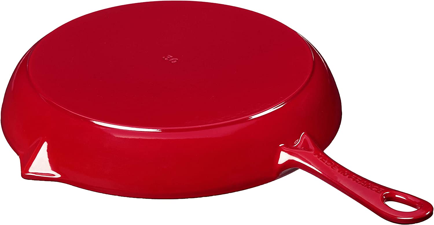 STAUB 1223006 STAUB Cast Iron Fry Pan， 12-inch， Cherry