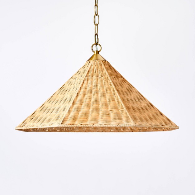 Tapered Rattan Ceiling Light Brown Designed With Studio Mcgee