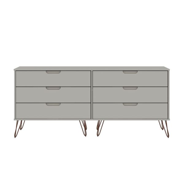 Rockefeller 6-Drawer Double Low Dresser in Off White