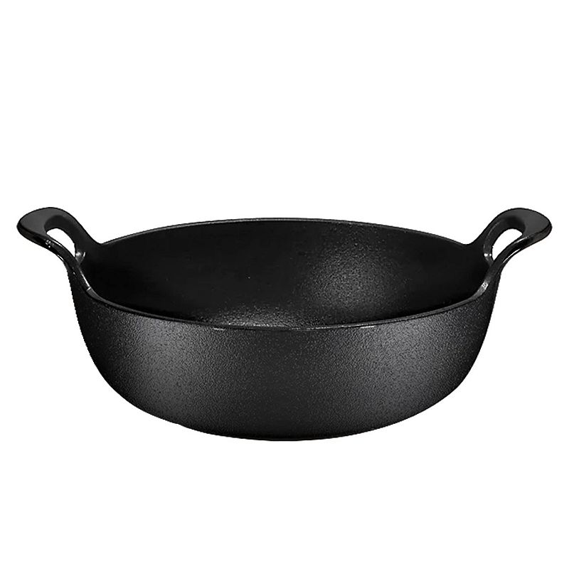 Cast Iron Balti Dish With Wide Loop Handles  Heavy Duty Wok Pans， Griddle and Stir Fry Pans， Braiser Pans  Induction Cooktop， Oven Safe， Stovetop， IndoorOutdoor