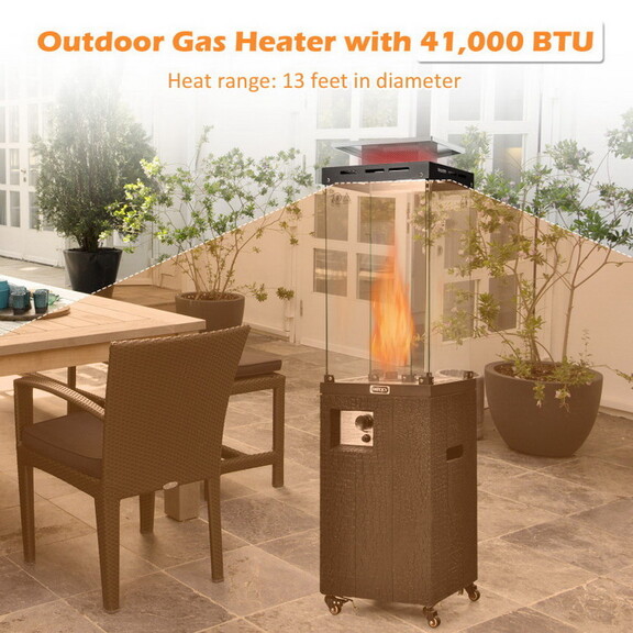 Costway 18350276 41 000 BTU Propane Patio Heater w...
