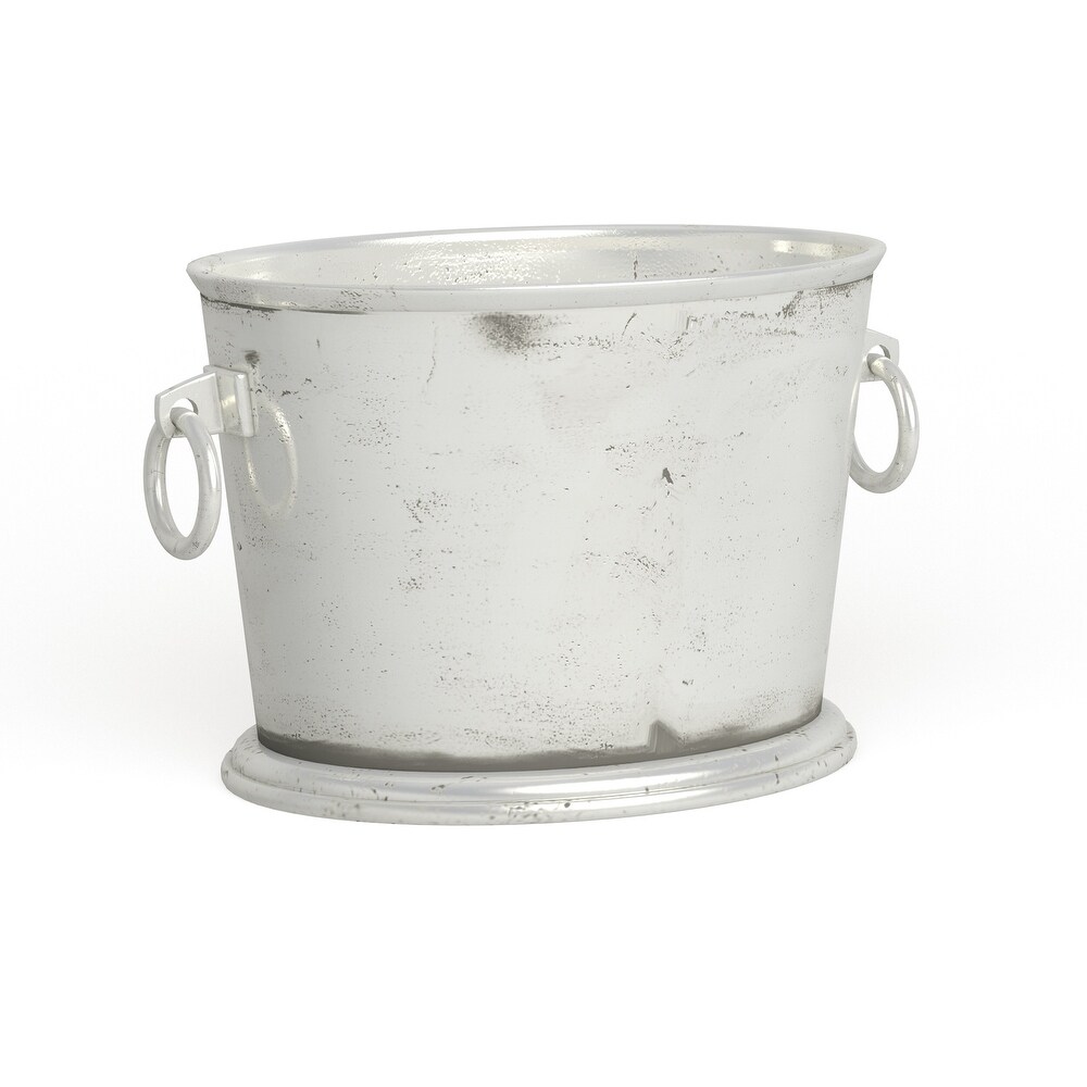 Silver Aluminum Champagne Text Ice Bucket