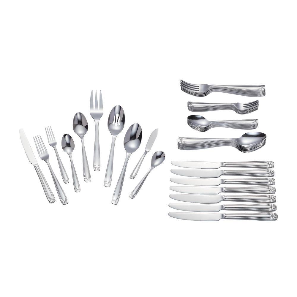 Home Decorators Collection Lora 45-Piece Stainless Steel Flatware Set (Service for 8) KS0991-45P