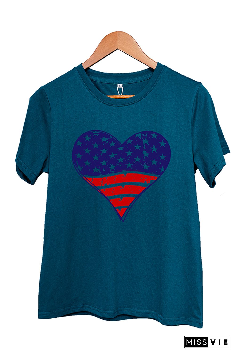 Patriotic Grunge Heart Graphic T-Shirt Wholesale