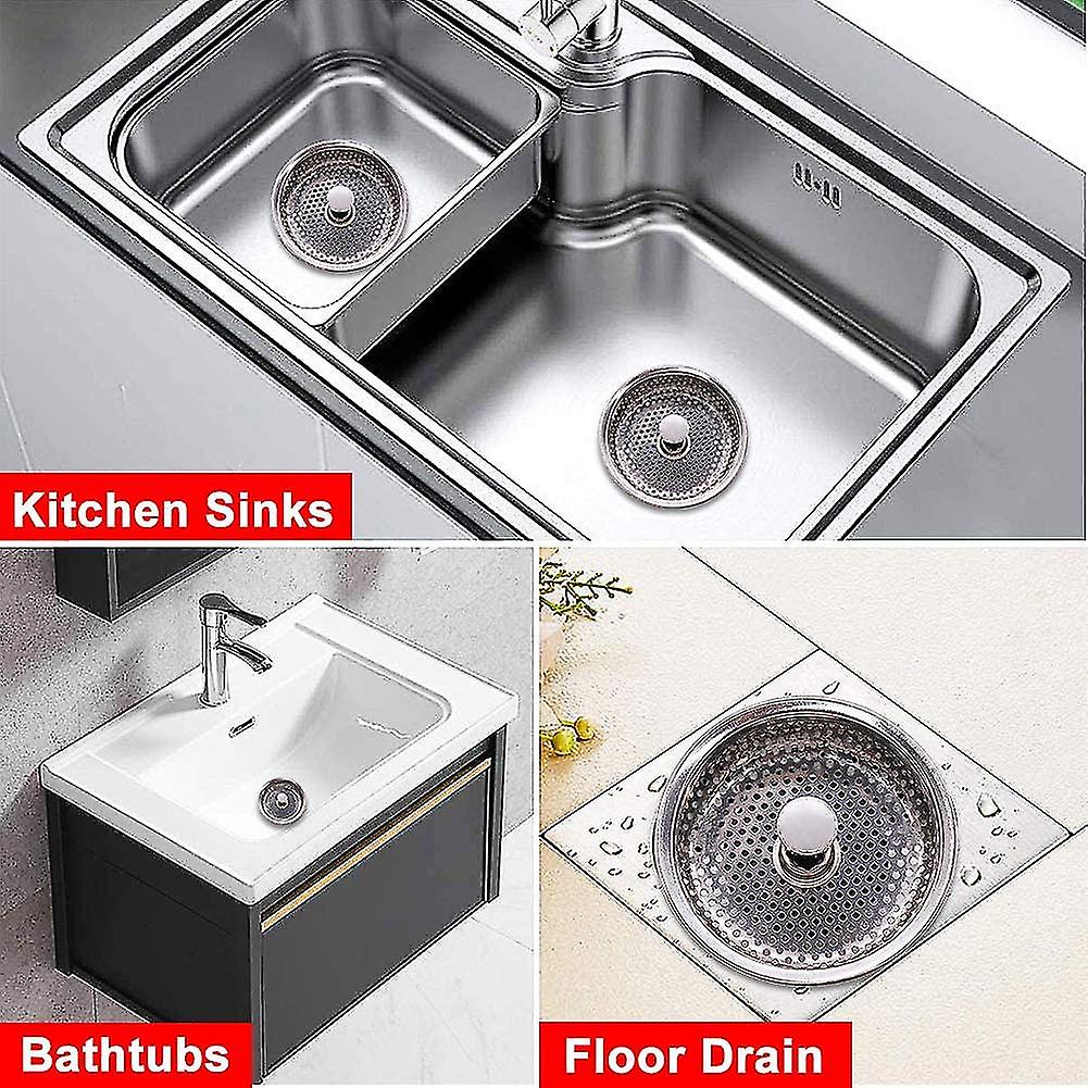 Other Sink Accessory 2 Pieces Sink Strainer， Stainless Steel Drain Stopper， Sink Stopper Hole Strainer For Kitchen Sink Replacement Parts 85mm Diamete