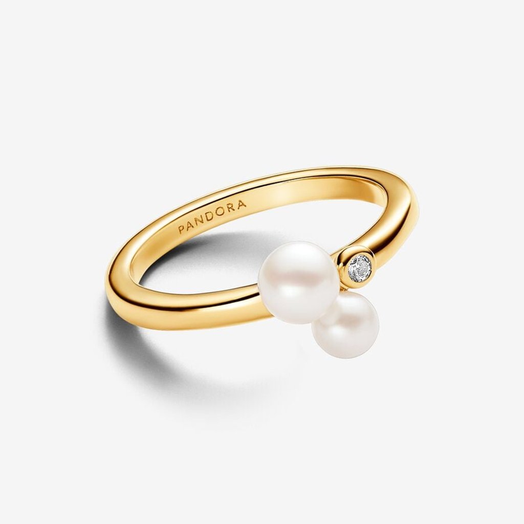 PANDORA  Duo Treated Freshwater Cultured Pearls Ring - Gold